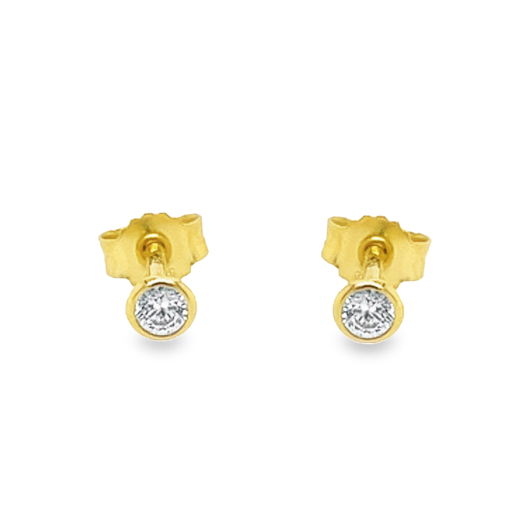 Geelgouden oorknoppen met Zirkonia steen 3,3mm
 GO0795