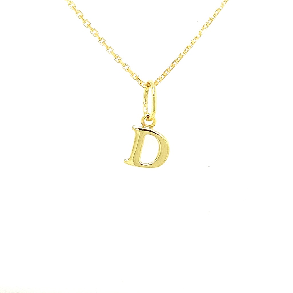 Gouden hanger letter D