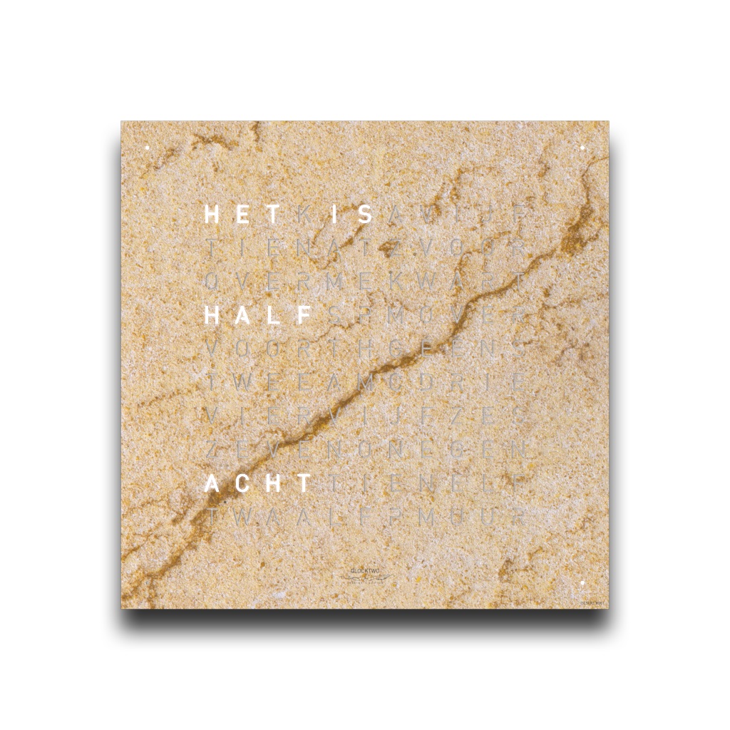 Qlocktwo - Classic. Dutch. Creator's Edition. Desert - 45x45cm