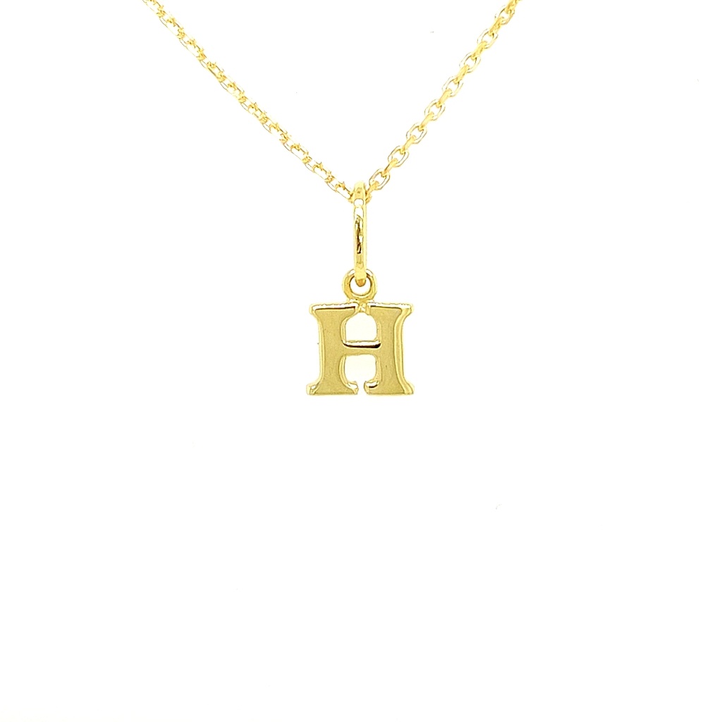 Gouden hanger letter H gh0494-h