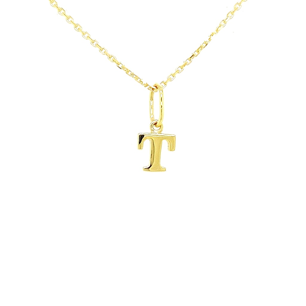 Gouden hanger letter T gh0494-t