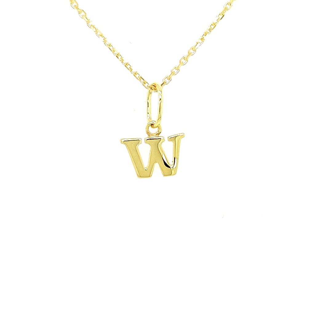 Gouden hanger letter W gh0494-w