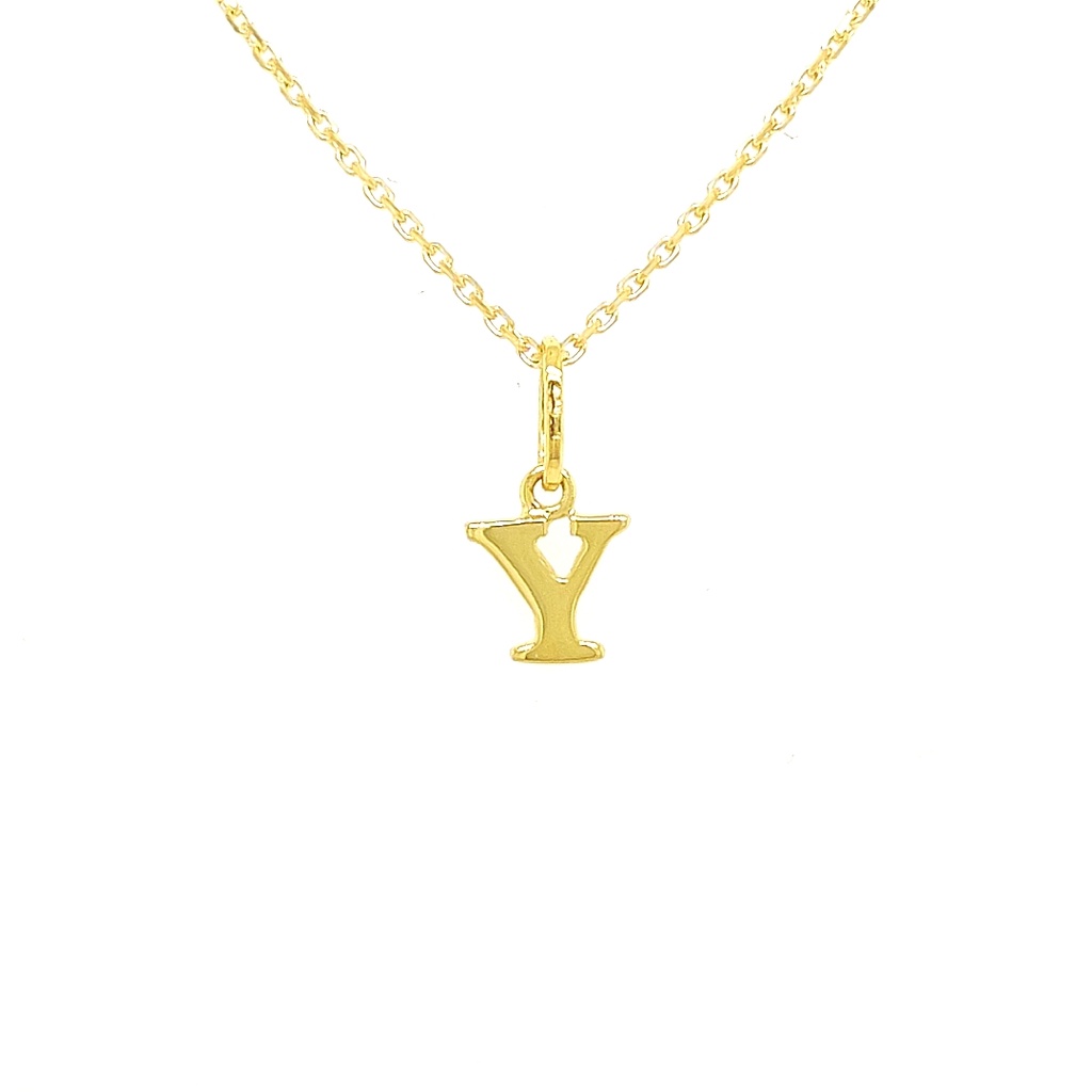 Gouden hanger letter Y gh0494-y