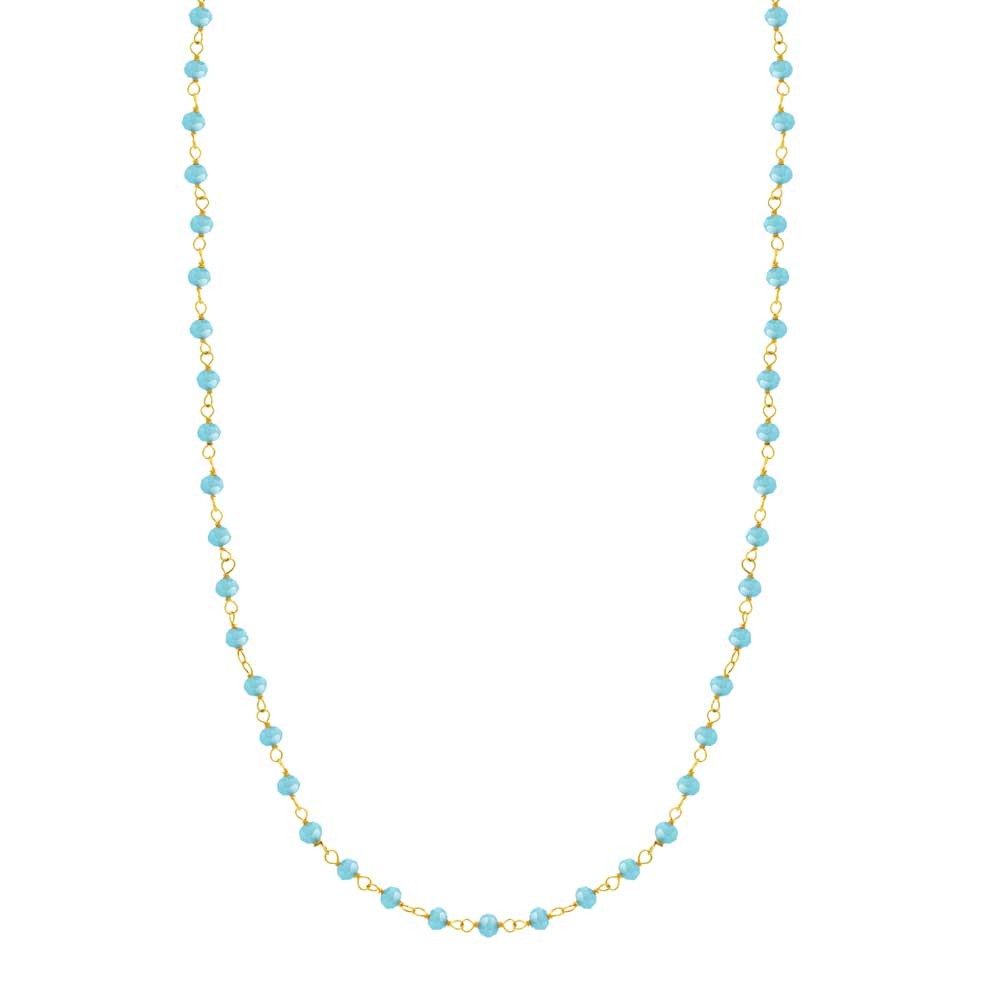 zilveren ketting plaqué zilver met groene bolletjes