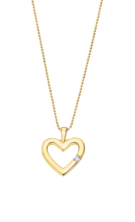 Lotus zilveren ketting plaqué hartje zirc