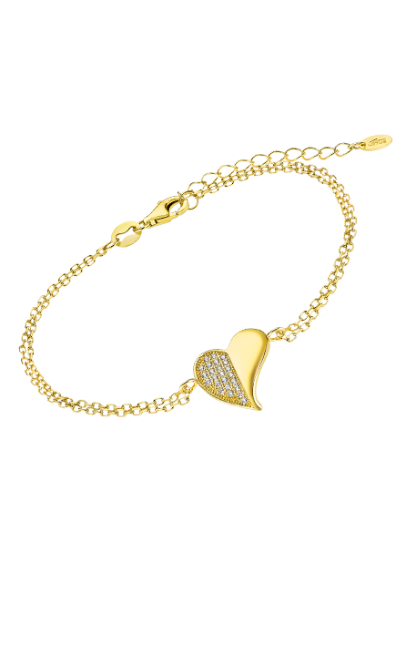 Lotus armband zilver plaqué hartje