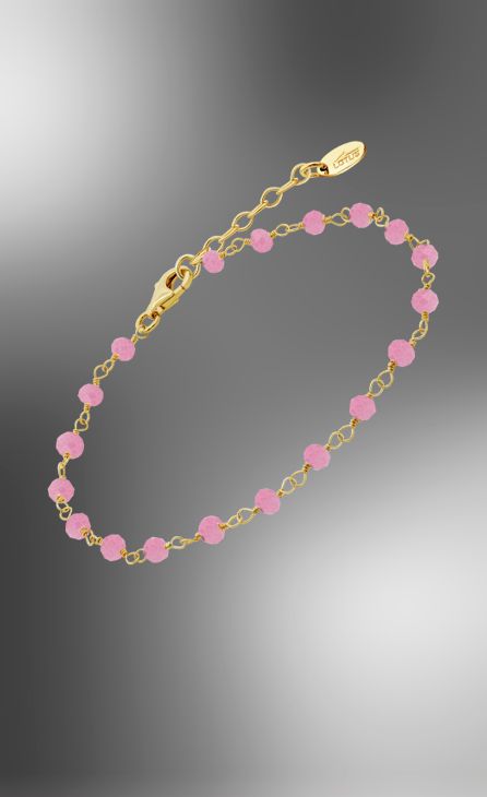 Lotus zilver plaqué roze bolletjes