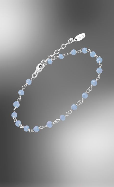lotus zilver armband bolletjes blauw