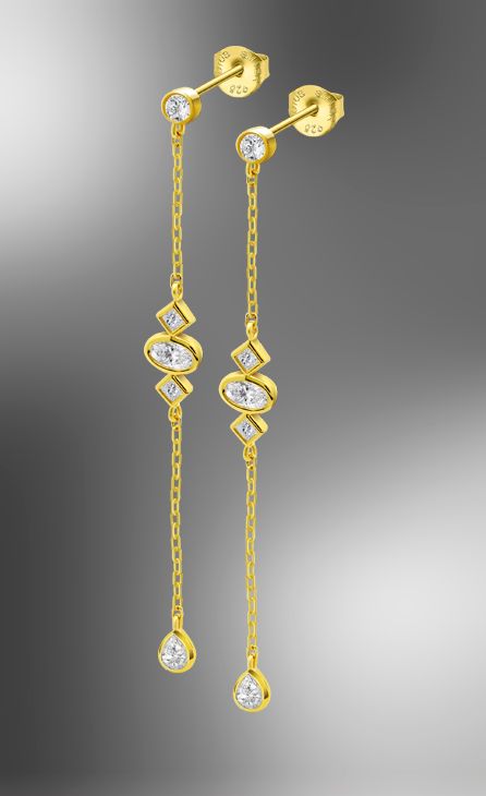 Lotus zilver plaqué oorbellen zirconium