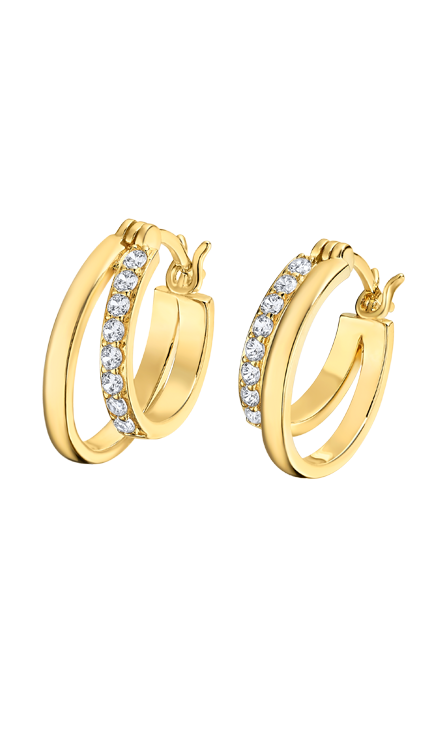 Oorringen plaqué lotus zilver zirc