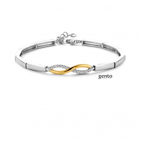armband bicolor zirc zilver gento jewels