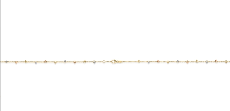 GOUDEN COLLIER TRICOLOR LITTLE BALLS 45 CM