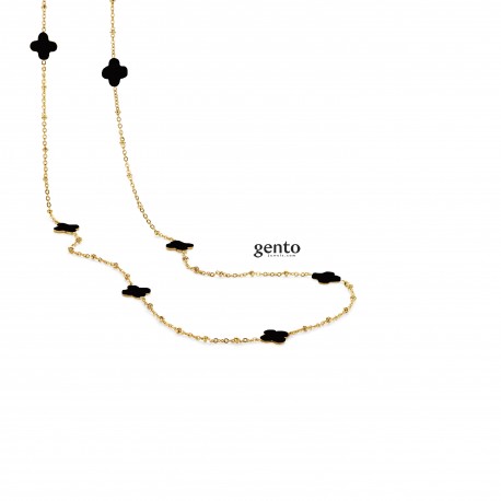 ketting gento jewels staal goud/zwart