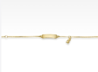 GEEL GOUDEN PLAATARMBAND BEER 14 CM 214.00018.1.14