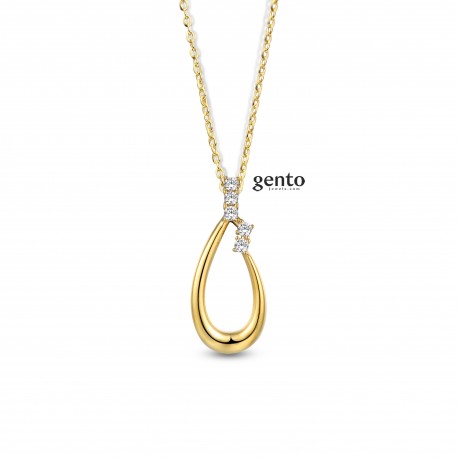 Hanger met ketting zilver plaqué met zirconium