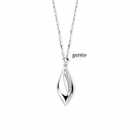 Hanger met ketting zilver gento jewels met zirconium