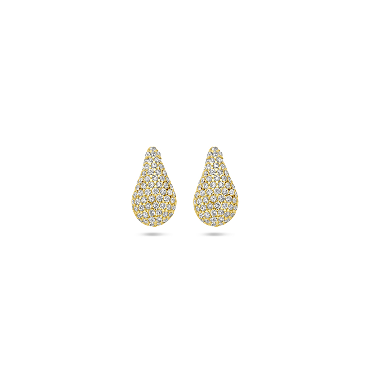Oorringen goud 14 kt met zirconium