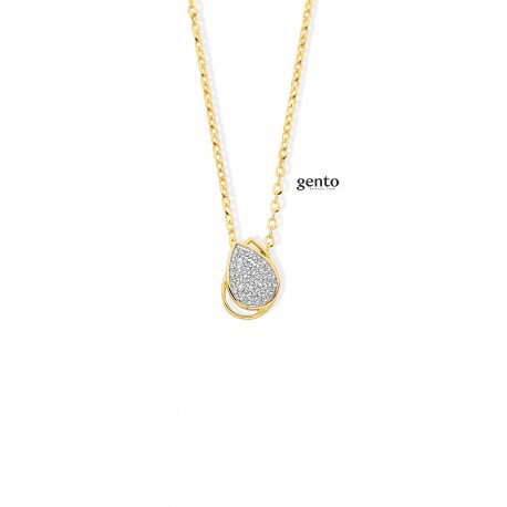Hanger en ketting zilver plaqué met ziconium