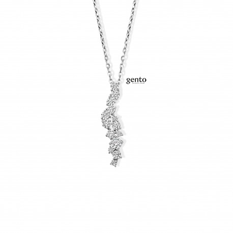 Zilveren hanger en ketting met zirconium