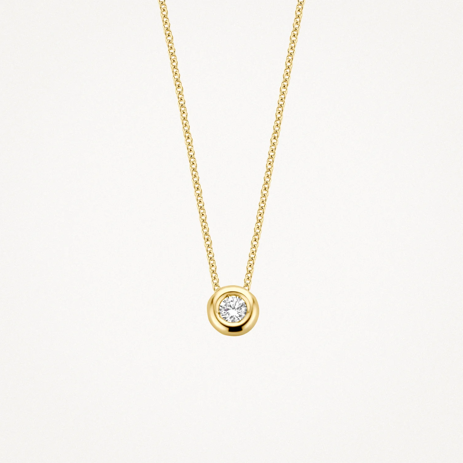 Dit prachtige collier is voorzien van blush diamanten met een gewicht van 0,06 crt en een kwaliteit van G/SI. De lengte van de ketting is 42 cm, waardoor het perfect is voor elke gelegenheid. Draag dit elegante sieraad op zichzelf voor een subtiele touch of combineer het met andere kettingen voor een gelaagde look. Voeg dit tijdloze stuk toe aan je collectie voor een vleugje glamour.
