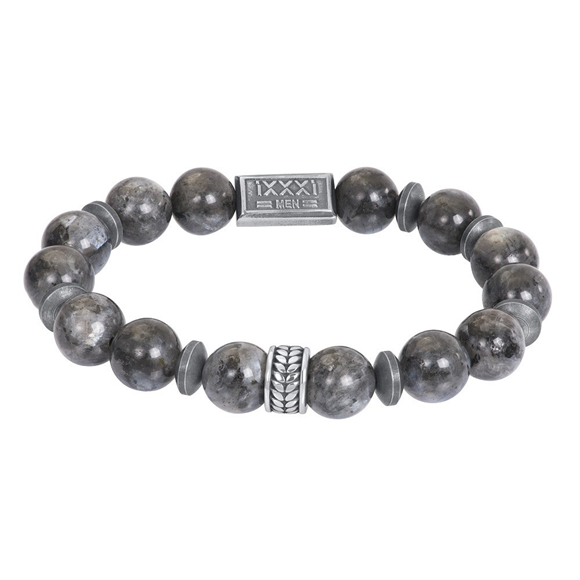 De iXXXi Men armband Jasper bestaat uit een combinatie van stainless steel in de kleur antiek en kralen in de kleur gemêleerd grijs. De bracelet Jasper is een kralenarmband met verschillende soorten kralen in de kleur grijs. De ronde kralen zijn groter dan je gewend bent bij onze iXXXi Men kralenarmbanden, hierdoor extra speciaal. In het midden van de armband bevindt zich een langwerpig stalen detail in de kleur antiek zilver met het iXXXi Men logo erop gegraveerd. De iXXXi herenarmband Jasper is verkrijgbaar in de maten M (19,5 - 20) en L (21,5 - 22). Mix en match met verschillende armbanden uit de iXXXi Men collectie en maak zo jouw look compleet!

Gemaakt van duurzaam stainless steel.
Verkleurt niet en geeft niet af op de huid.
Nikkel vrij
Hypo-allergeen