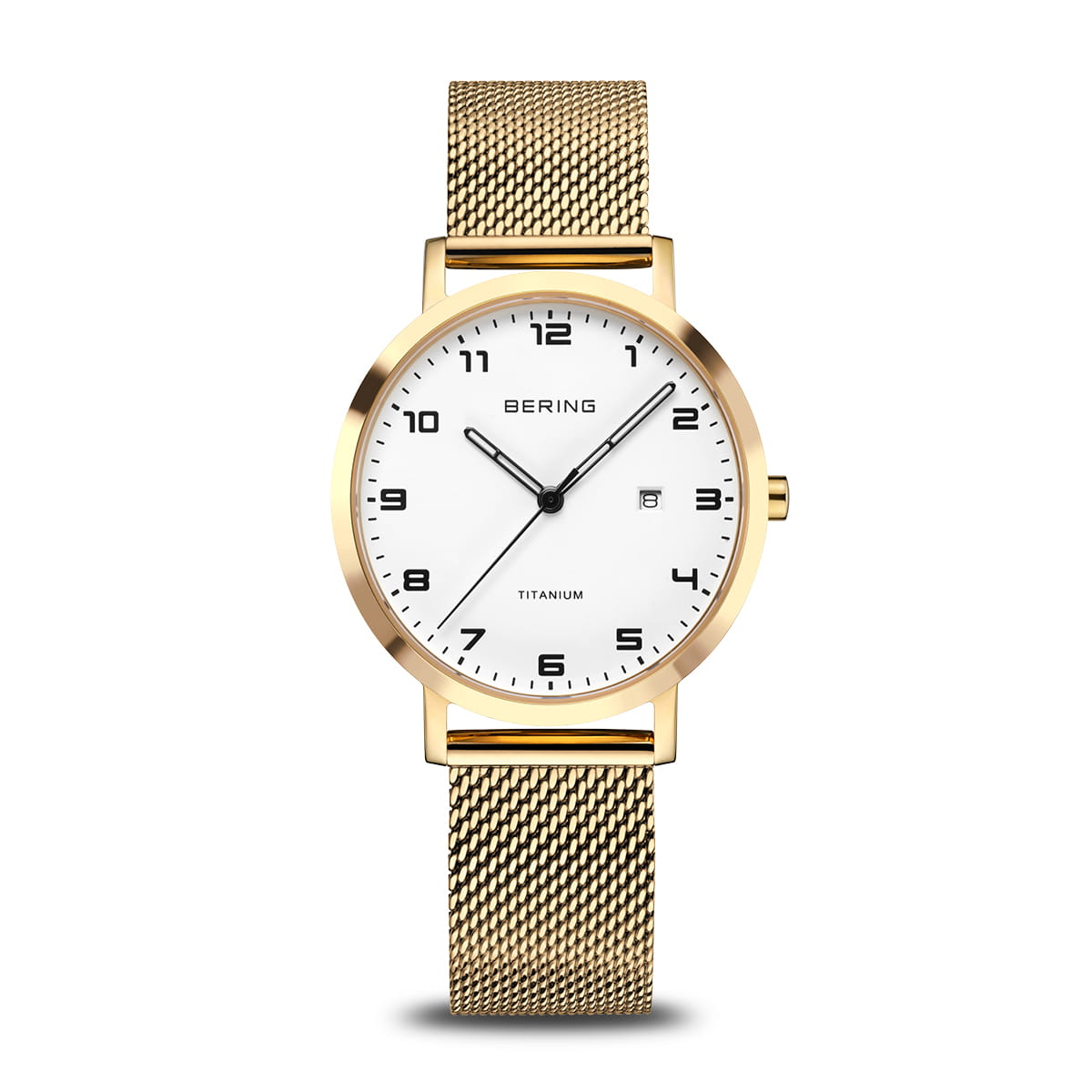 Productinformatie "Titanium | goud gepolijst/geborsteld | 18634-334"
Collectie:	Titanium
Categorie:	horloge
Geslacht:	vrouwelijk
Materiaal horlogeglas:	saffierglas plat
Uurwerk:	kwarts
Kleur horlogekast:	goud gepolijst/geborsteld
Materiaal horlogekast:	titaan
Lengte zaak:	40 mm
Hoogte horlogekast:	7 mm
Breedte horlogekast:	34 mm
Kleur horlogeband:	goud
Materiaal horlogeband:	milanees
Lengte band:	180 mm
Breedte horlogeband:	16 mm
Sluiting:	vouwsluiting
Kleur wijzerplaat:	wit
Waterdichtheid:	5 ATM