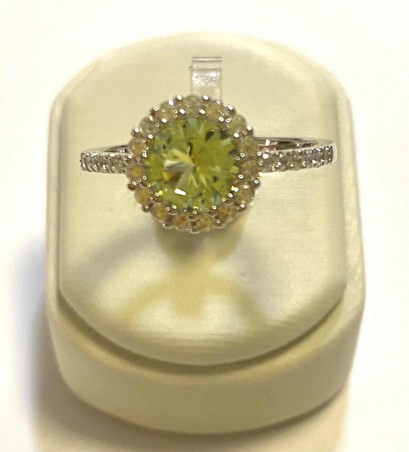 Zilver ring groen 