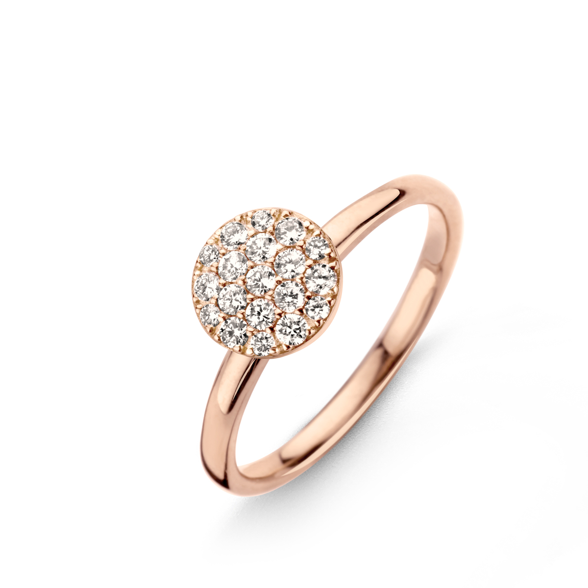 De Eolo ring is gemaakt van 18 kt rosé goud en bevat prachtige diamanten met een totale caraatgewicht van 0.28 ct. De ring heeft een tijdloos en elegant ontwerp dat perfect past bij elke gelegenheid. Draag deze ring solo voor een subtiele glamoureuze look of stapel hem met andere ringen voor een trendy uitstraling.