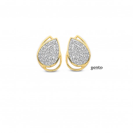 Oorstekers verguld zirconium 