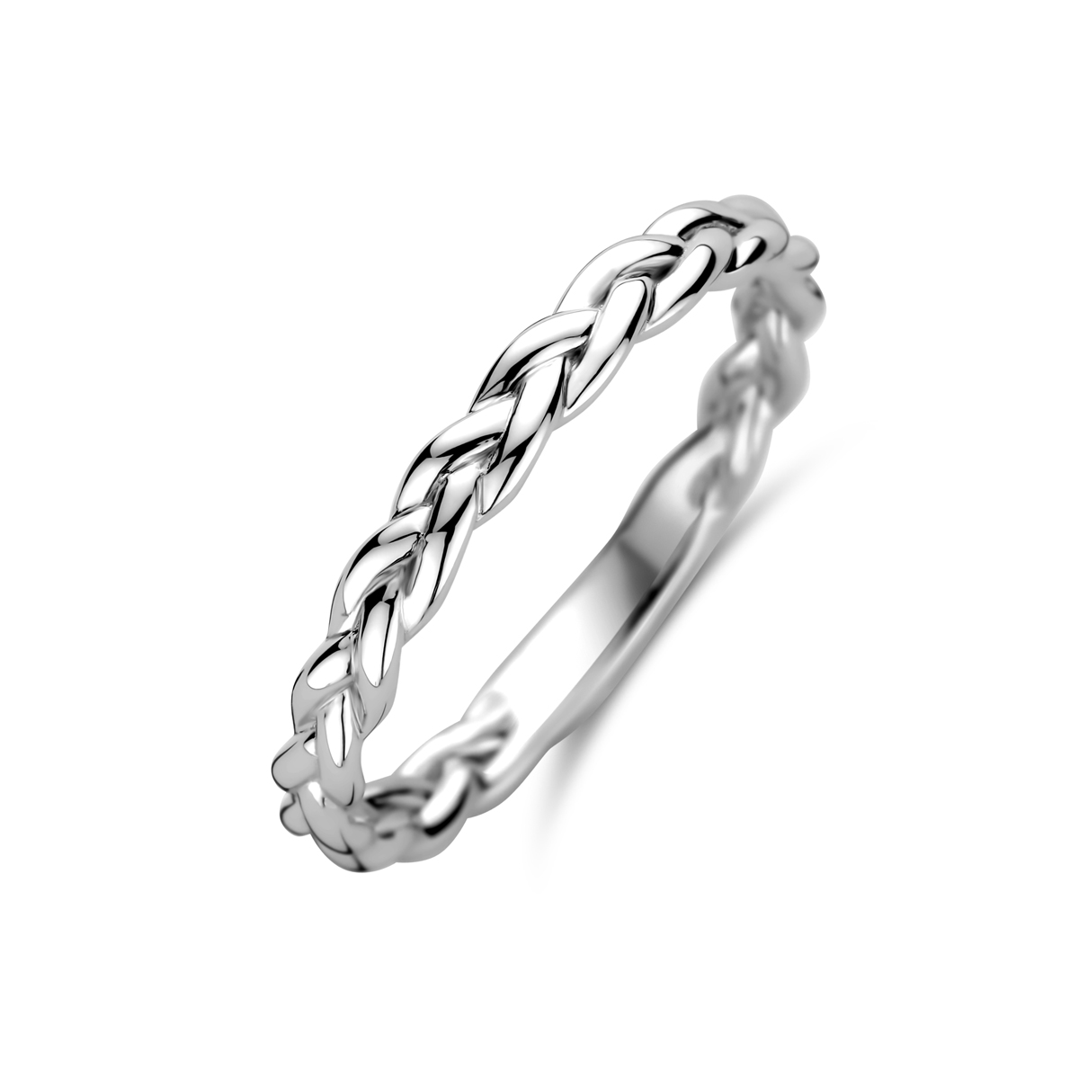 Gerhodineerd 925 zilveren ring met een breedte van 2.5mm.