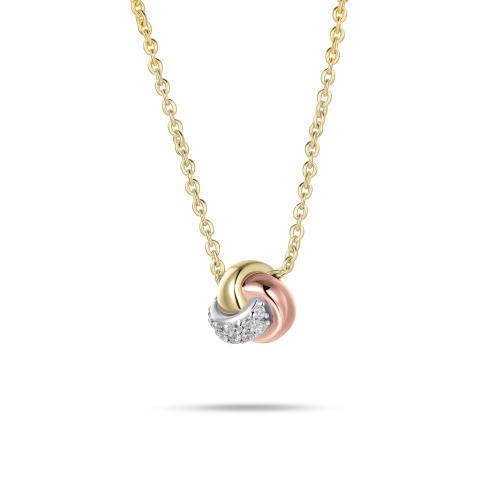 TRICOLOR COLLIER 42CM +5 MET ZIRKONIA