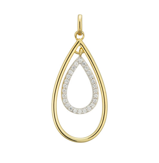 Zilveren hanger bicolor met zirkonia