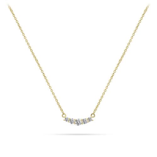 Zilver Verguld Collier met Zirkonia N1087Y-42+5