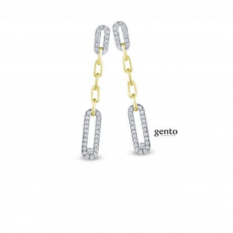 Bicolor zilveren oorbellen zirc gento jewels