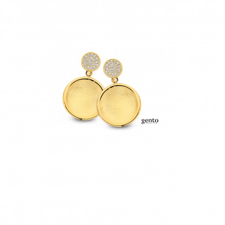 Zilveeren oorbellen verguld treny met zirconium