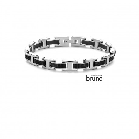 Stalen heren armband bruno steel met PVD zwart