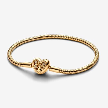 Pandora Slangenschakelarmband met stamboommotief en hartvormige sluiting