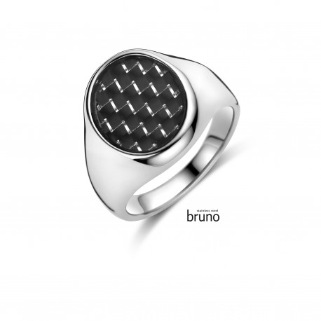 stalen heren ring carbon