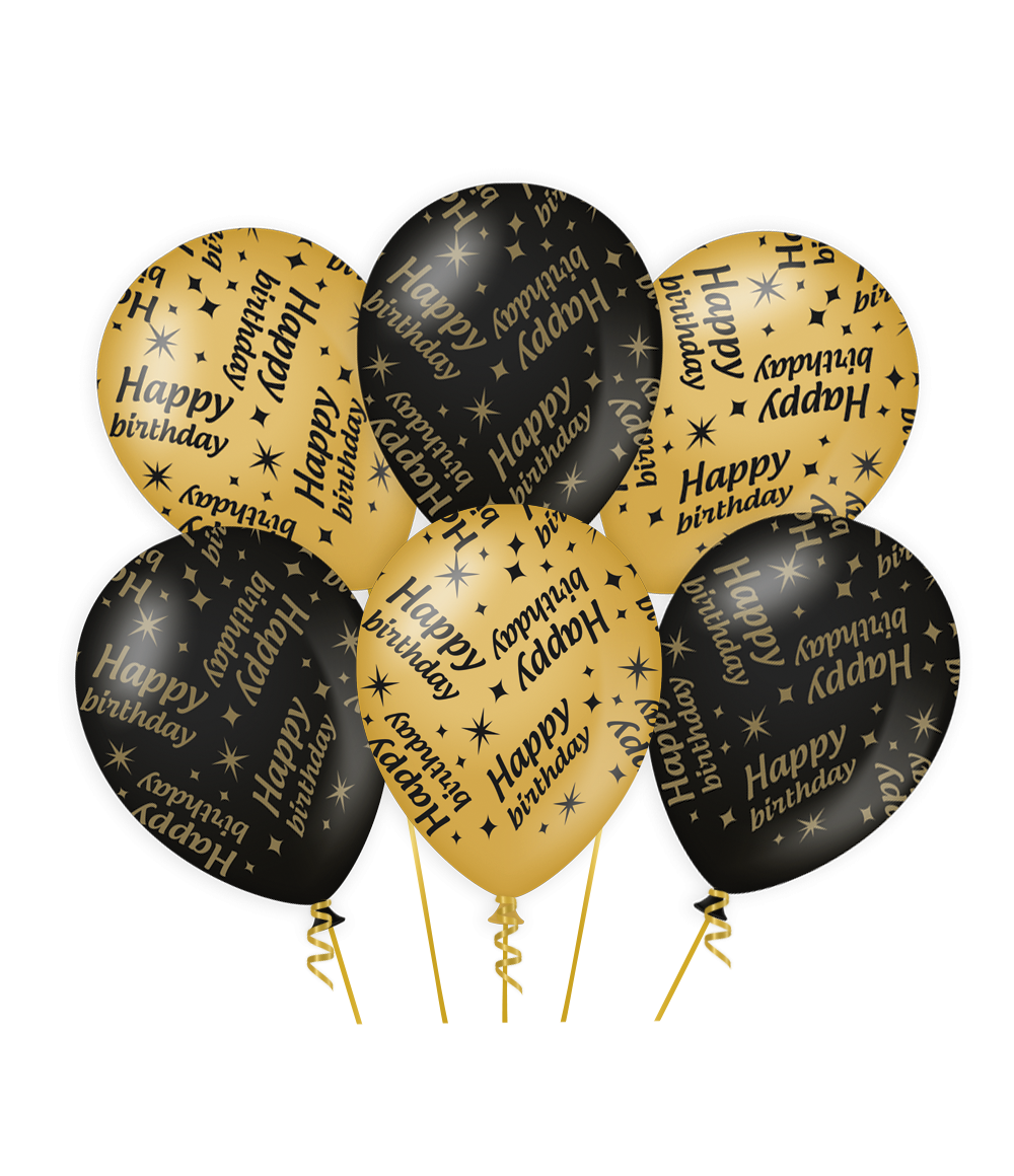 Deze goud/zwarte ballon met Happy birthday is gemaakt van natuurlijk latex en door het unieke kleurgebruik zijn deze luxe ballonnen een echte eyecatcher. De Classy party balloons zijn 30 bij 30 centimeter en ze zijn te bestellen per 6.