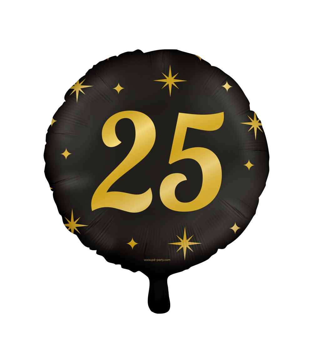 De Classy foil balloons zijn onderdeel van de luxe Classy lijn van Paper Dreams en een leuke toevoeging bij bijvoorbeeld de party vlaggen en de party ballonnen. Door de gebruikte kleurencombinatie goud/zwart vallen de classy foil balloons 25 extra op bij een feestje! De folie ballon kan worden gevuld met helium of met lucht, hiervoor wordt standaard een rietje meegeleverd. De ballonnen hebben een diameter van ongeveer 45 centimeter.
