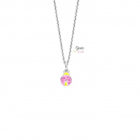 zilveren ketting met zilveren hanger kids gento lieveheersbeestje