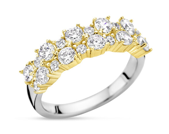 Gold plated zilver met witte zirconium ring