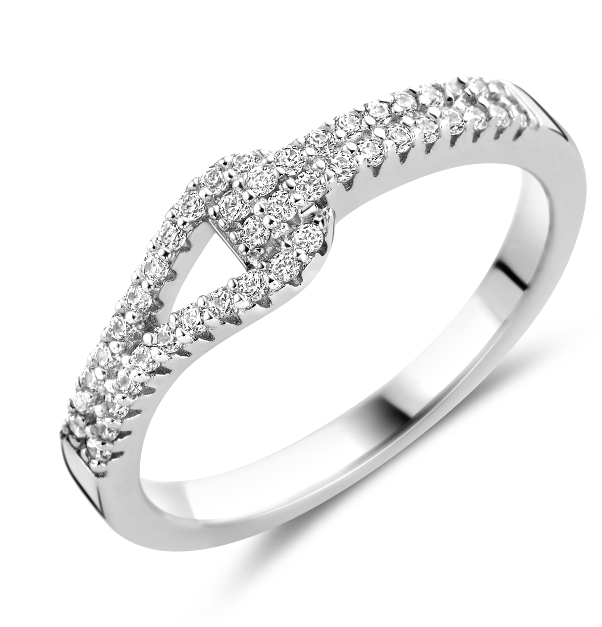 Ring zilver met witte zirconium