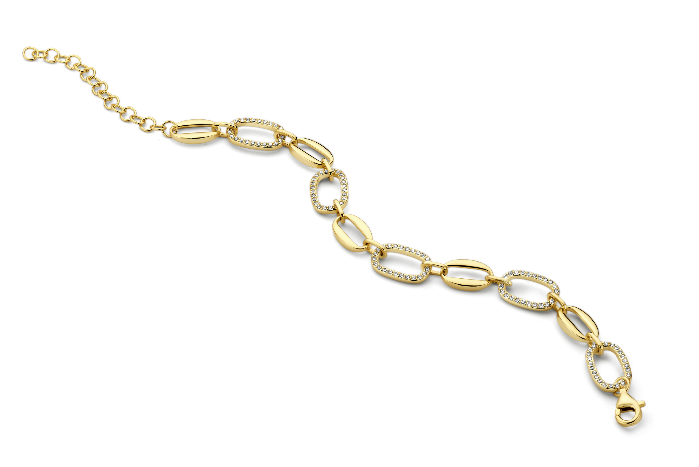 Bicolor zilveren armband van de collectie silver rose met zirconium