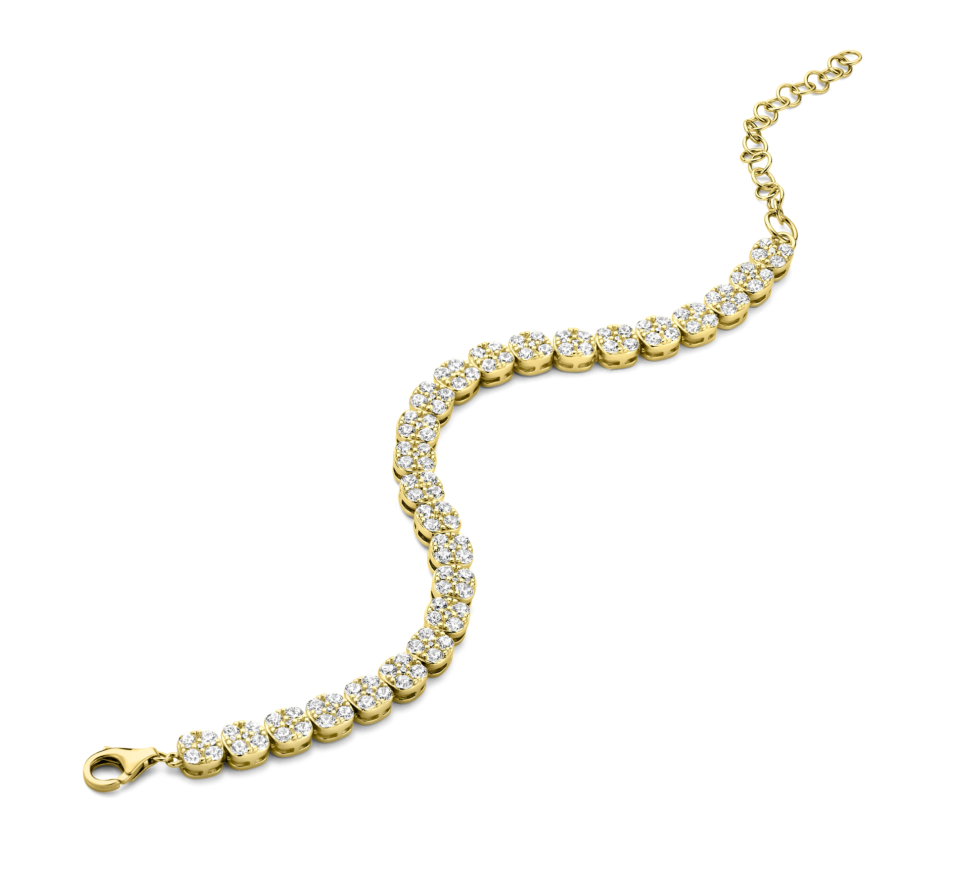 Armband zilver plaqué d'or met zirconium