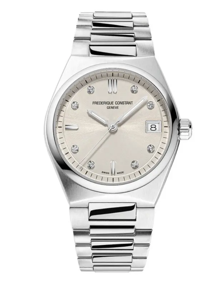 De Frederique Constant FC-240BGD2NH6B is een stoer dameshorloge uit de Highlife collectie, dat luxe en elegantie uitstraalt. Het horloge heeft een prachtige, champagnekleurige wijzerplaat met schitterende diamanten uurmarkeringen, wat zorgt voor een opvallend en geraffineerd ontwerp. Dit model wordt aangedreven door een betrouwbaar quartz uurwerk, wat nauwkeurigheid en gemak biedt. De ovale roestvrijstalen kast van 30 mm wordt gecombineerd met een bijpassende roestvrijstalen armband, waardoor het horloge perfect is voor zowel dagelijkse als formele gelegenheden. Dit horloge combineert tijdloze schoonheid met Zwitserse precisie.