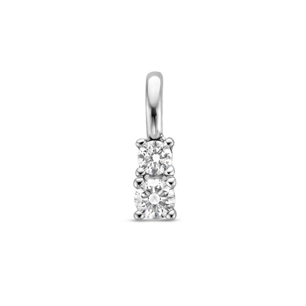 Witgouden diamanten hanger met 2 diamanten totaal 0.10ct. (H-Si)