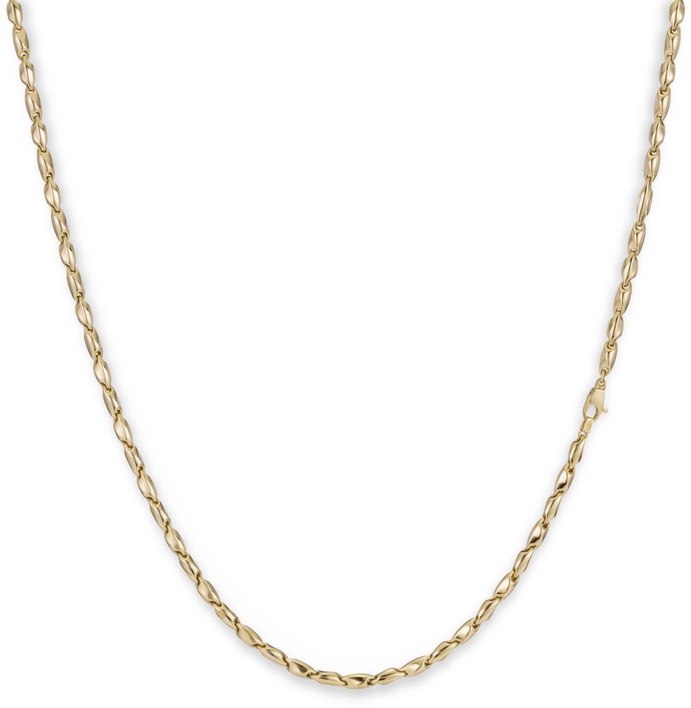 14 krt.geel gouden fantasie ketting/collier. 45cm  van het merk Monzario.