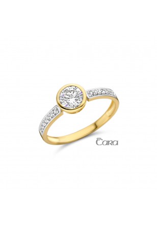 Ring in geel goud 18 k met zirconia 