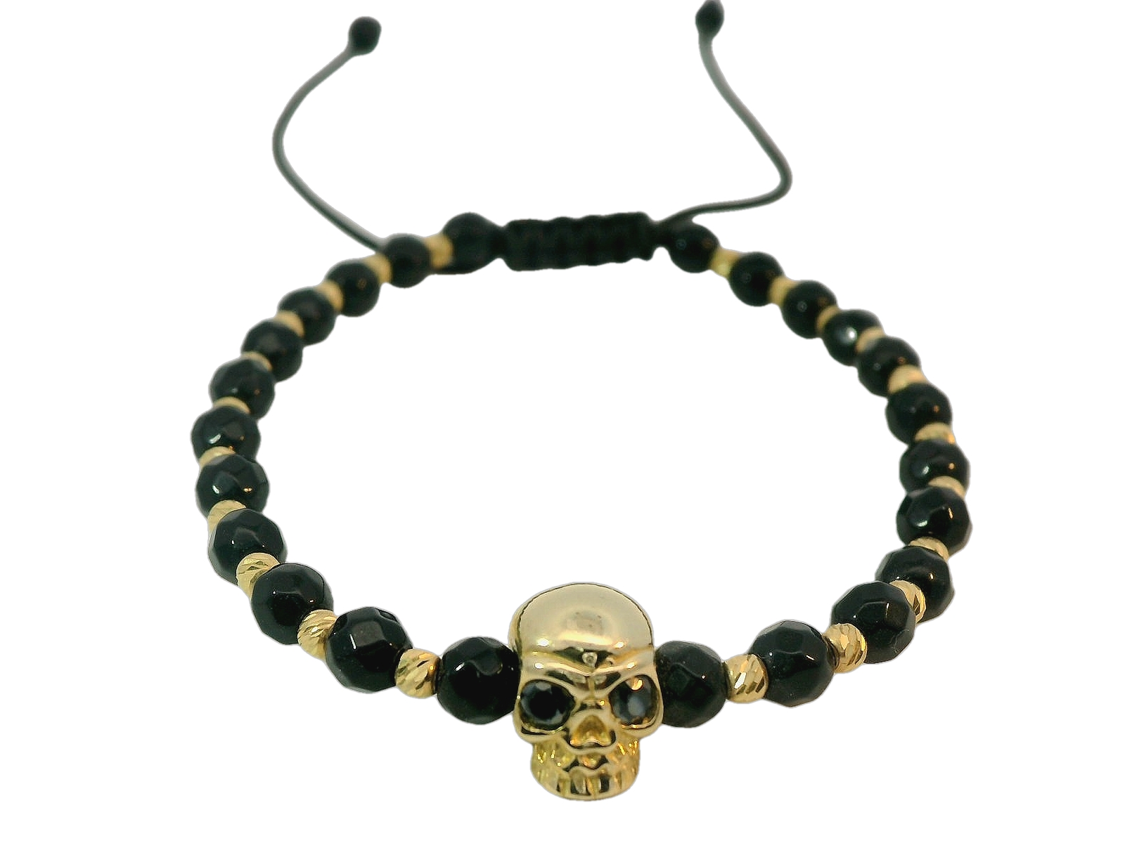 Deze prachtige geelgouden armband van 14 karaat is versierd met een elegante onyx steen in fantasie vorm. De armband straalt luxe en stijl uit en is een ware eyecatcher voor elke gelegenheid. Combineer deze armband met andere gouden sieraden voor een complete look of draag hem op zichzelf voor een subtiele touch of elegance. Perfect voor dagelijks gebruik of voor speciale gelegenheden.